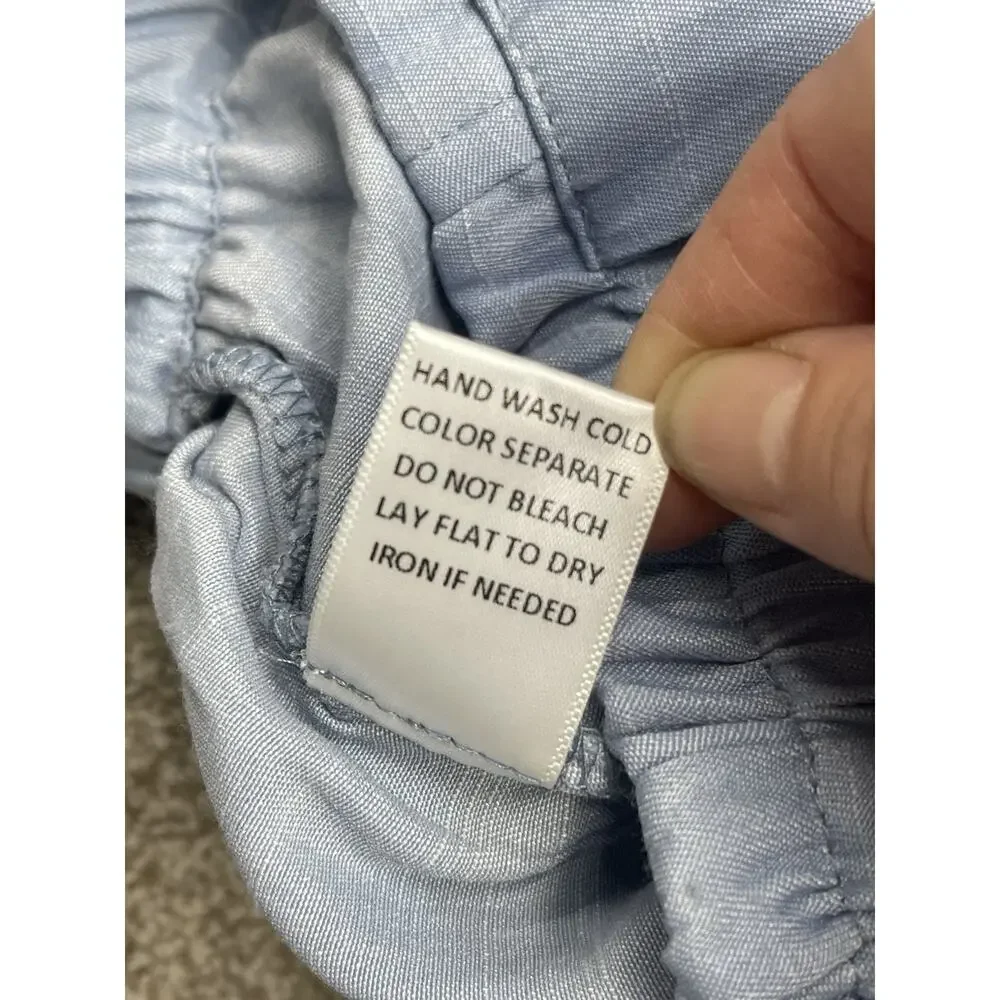 Hudson Gray Paperbag Waist Cargo Shorts Women’s Small Light Blue Chambray NWT - Picture 7 of 13